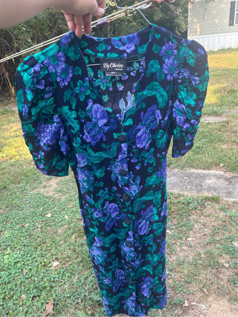 Vintage 80s 90s By Choice Floral Button Front Midi Dress - Size 7 (Fits Modern X